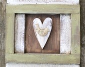 Shabby Chic Rustic Sage Green Wooden Wall Art Handmade Solid Pine