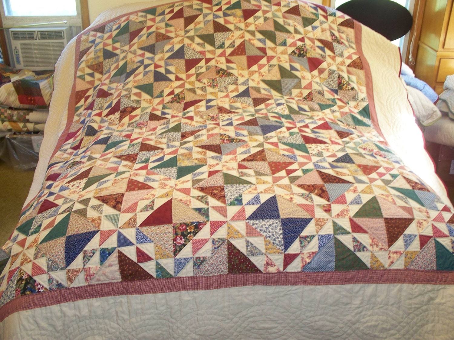 Lovely ALL COTTON multicolor patchwork quilt by