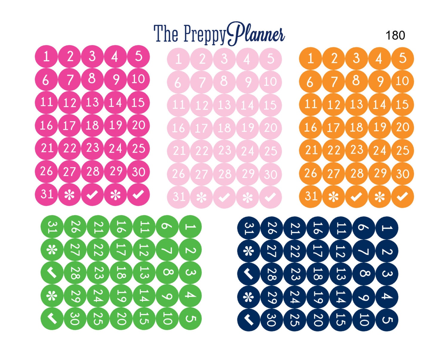 mini numbered dots planner stickers for filofax kikki erin