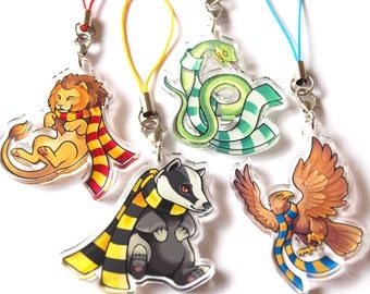 Hogwarts House Charms - Gryffindor, Slytherin, Ravenclaw, Hufflepuff