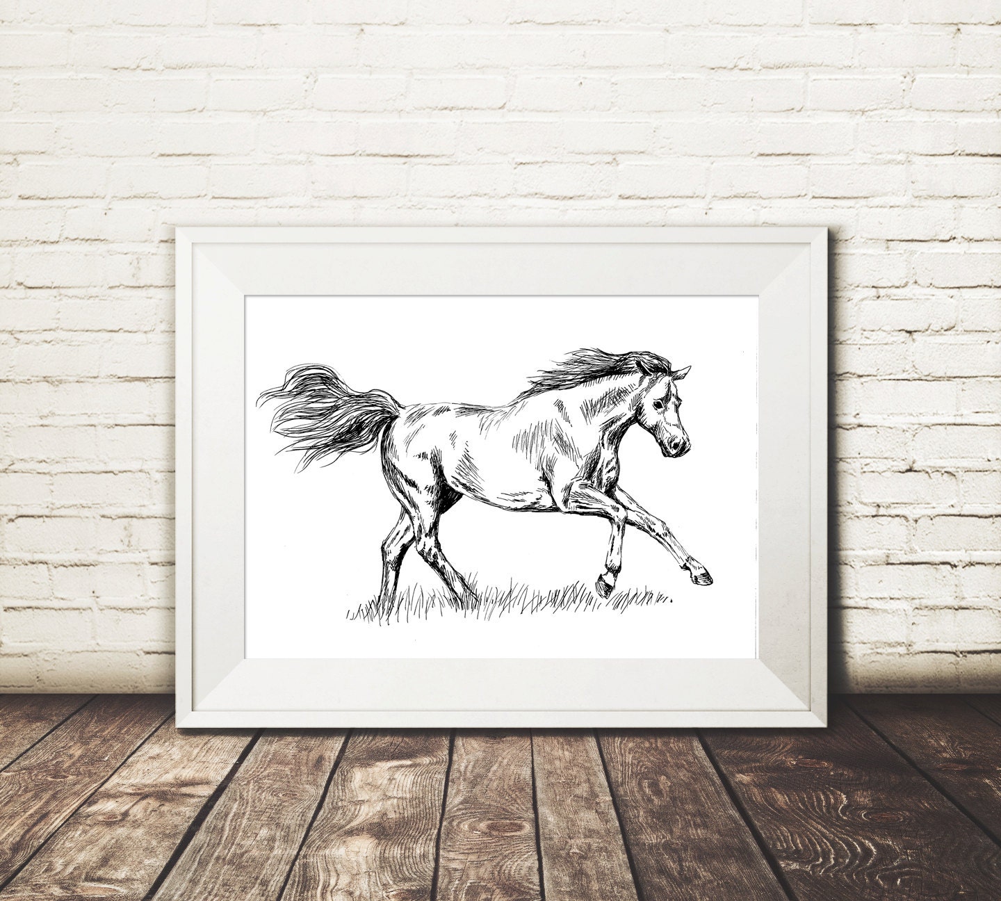 Horse print Black and white printable Horse by Rachelsfinelines