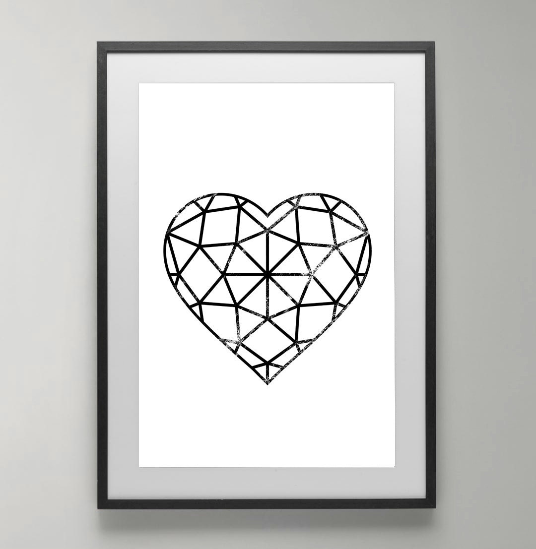 Heart Geometric Heart modern Geometry Art Geometry Print