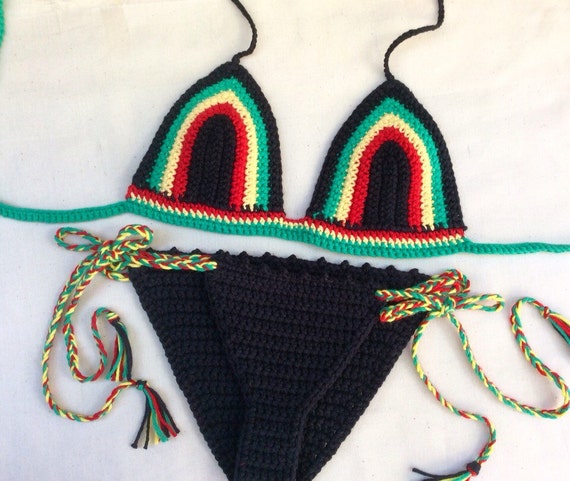Bohemian crochet bikini set jamaican by favoritelittlecorner