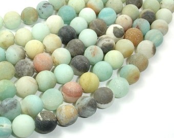 Matte Amazonite Beads, 10mm(10.2mm) Round Beads, 15.5 Inch, Full strand, Approx 38 beads, Full strand, Hole 1 mm, A quality (111054028)