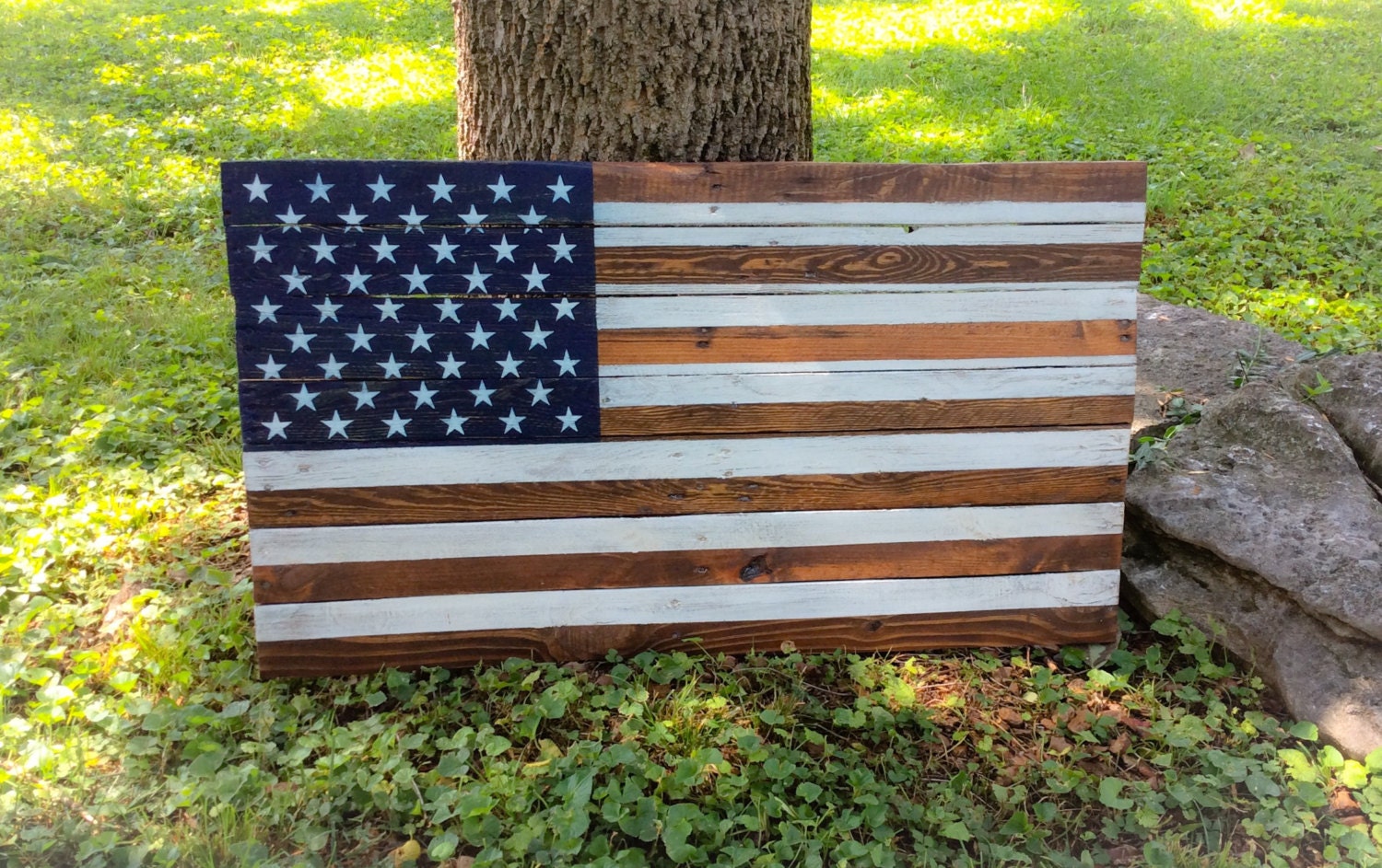 American Flag Pallet Wood Sign Hand Painted by TheBlueRoosterTN