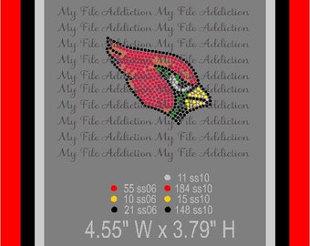 Instant Download Rhinestone SVG EPS Design File Arizona Cardinals Football Hat or Left Chest Logo