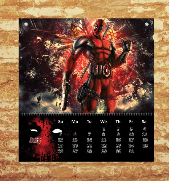 Calendar Deadpool/ Free shipping / Deadpool / deadpool