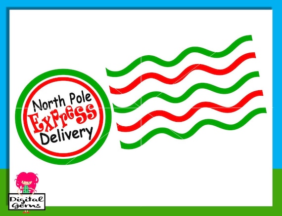 North Pole Express Delivery Stamp SVG / DXF Cutting by DigitalGems