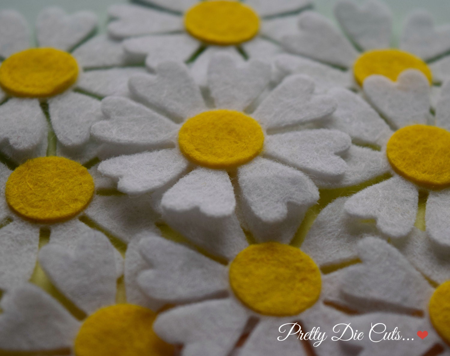 White Daisy Flower Felt Die Cut Daisies Felt Spring Flower
