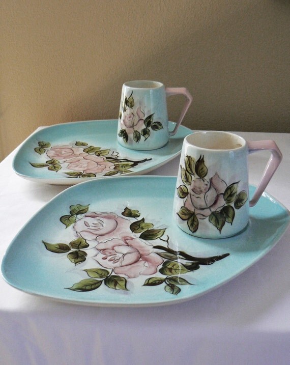 Items similar to Vintage Tea Cup and Snack Plate Set of 2; Coffee Mug