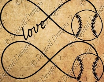 Baseball Infinity SVG Love png, dxf, eps Cut file for Silhouette and Cricut SVG