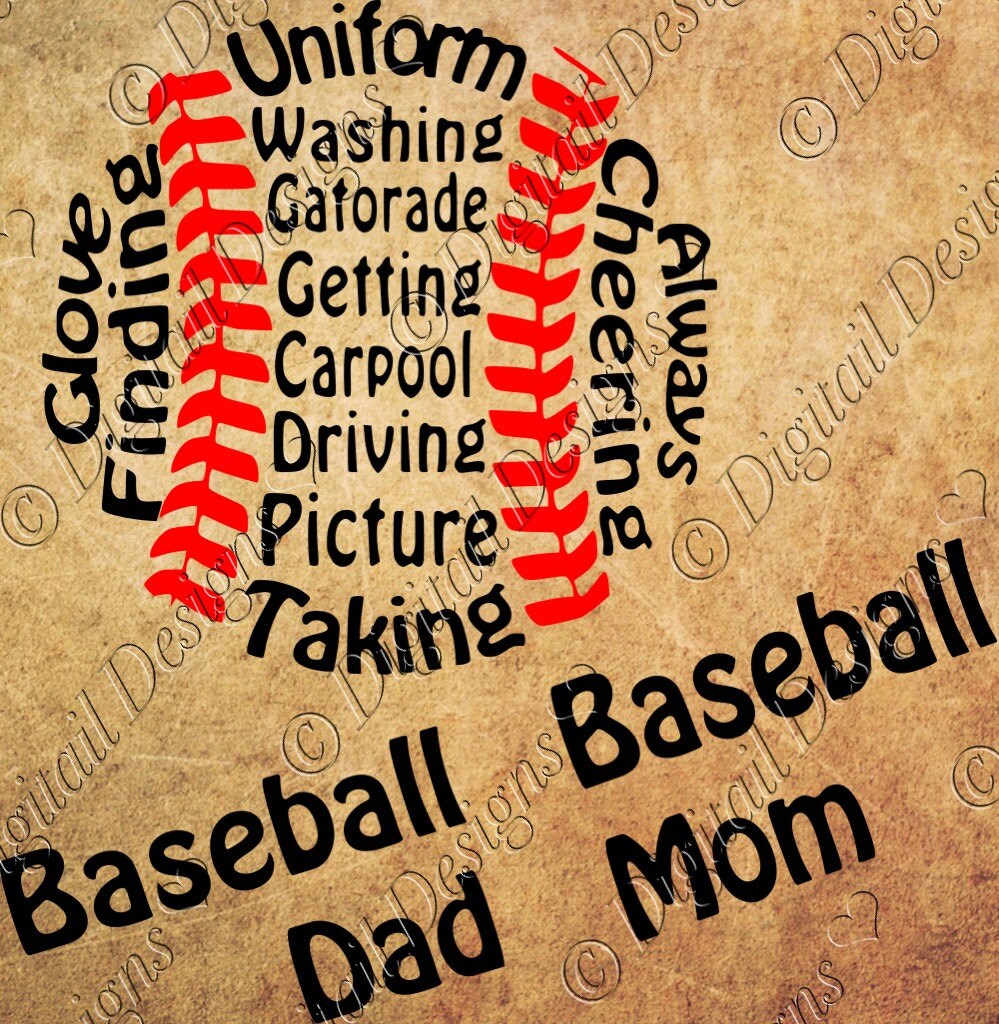 Download Baseball Mom Baseball Dad Word Art SVG PNG DXF by ...