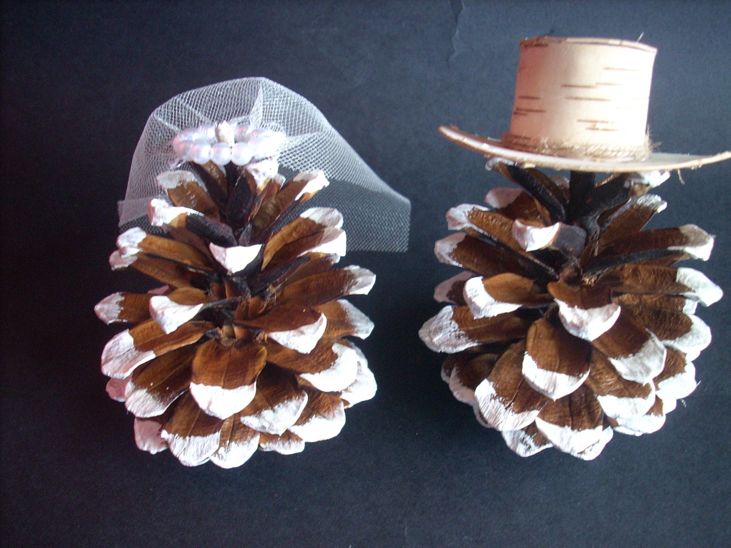 Rustic Wedding Cake Topper Pine Cone Winter wedding cake