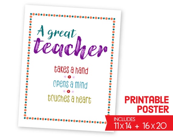 Digital Teacher Appreciation Printable Poster School Wall