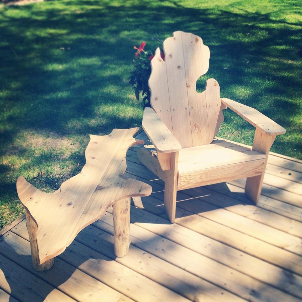 Michigan adirondack chair Michigan chair by TwoHeartedCabincraft