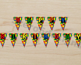 Lego Birthday Banner, Lego Birthday, Lego Party, Lego Birthday Party, Lego Birthday Party Banner, DIGITAL DOWNLOAD