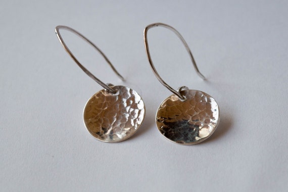 Shiny Sterling Triple Disc Earrings