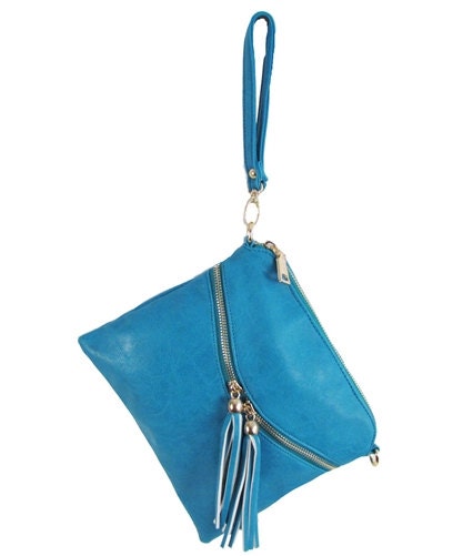 blue and gold purse