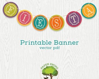 DIY Printable Fiesta Banner (Circles)
