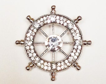 Nautical Jewelry ship Captians Wheel Pin Broach bling gift for sailors