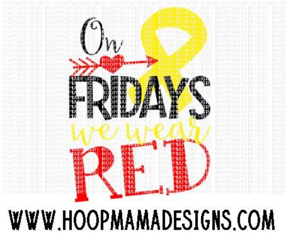 Download On Fridays We Wear Red SVG DFX EPS and png Files for Cutting