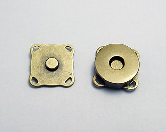 10 sets - 19 mm Antique Brass Sewing Magnetic Snaps Metal Closures Button purse making bag hardware - SRR.21