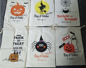 Personalized Halloween Sack, Halloween Bag, Halloween Bucket, Trick or Treat Sack, Trick or Treat Bag, Halloween, Pumpkin, Witch,