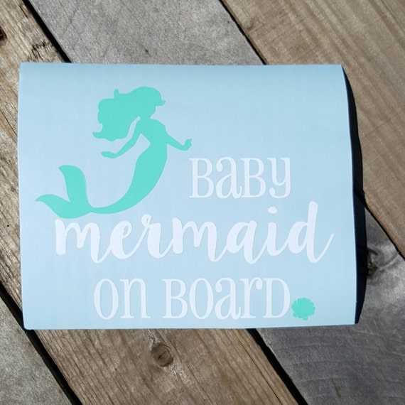 Download Baby Mermaid On Board Car Decal by SouthSoulDesigns on Etsy