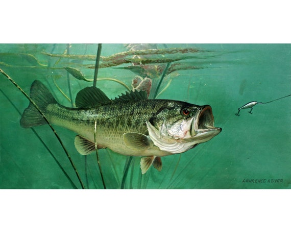 Largemouth Bass Original Acrylic Painting by Lawrence Dyer