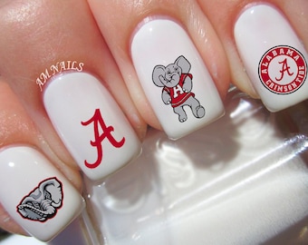 Alabama Crimson Tide Nail Decals