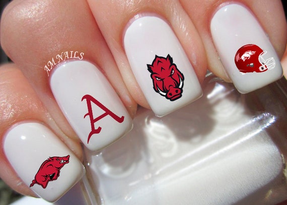 University of Arkansas Nail Art - wide 2
