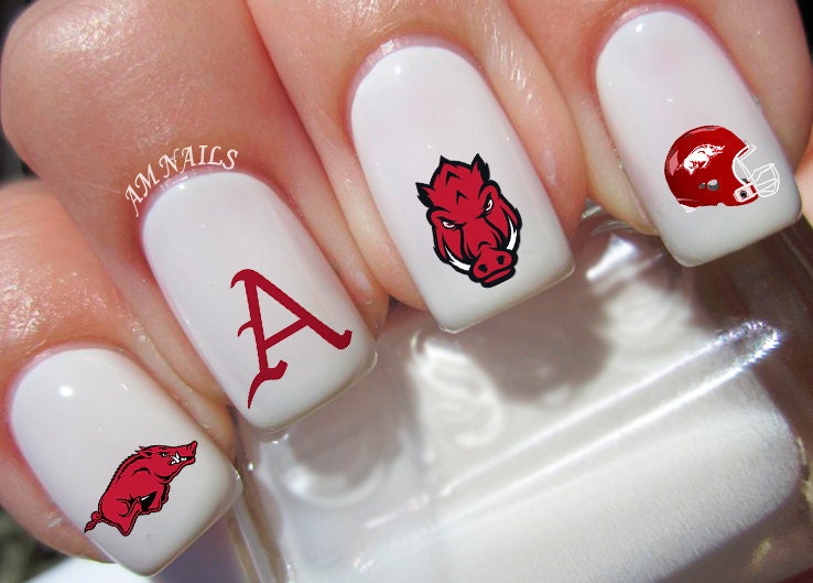 Arkansas Razorbacks Nail Decals by AMnails on Etsy