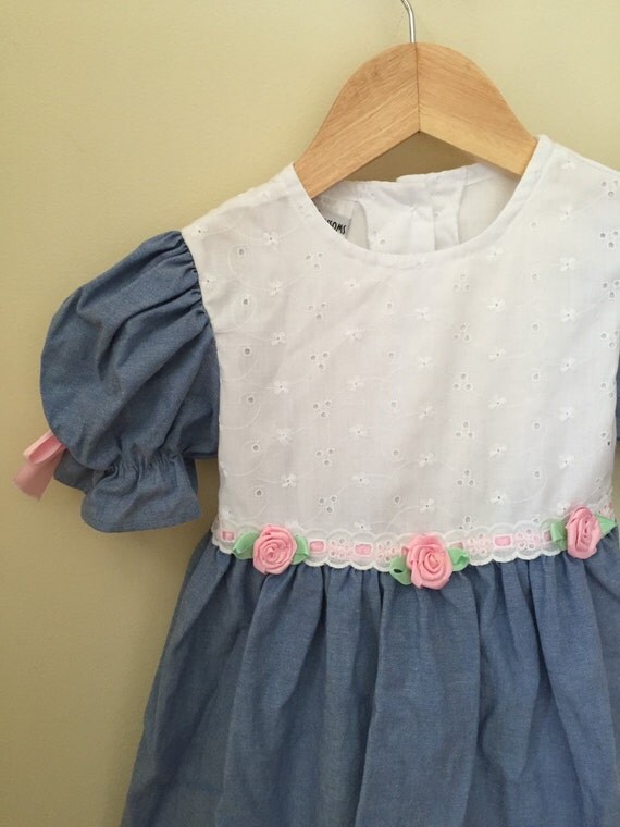 Vintage Girls Dress Size 4T Toddler Girls Dress Eyelet with