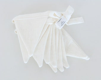 Fabric Flag Banner / Pennant / Bunting / Ivory / Petite Size