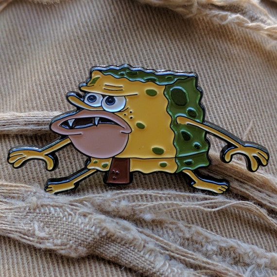 Spongebob Squarepants Primitive Sponge Enamel Lapel by kreeplord