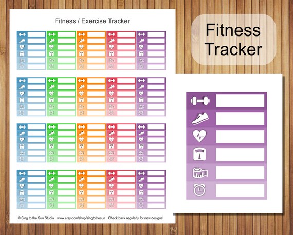 fitness tracker printable planner stickers for by