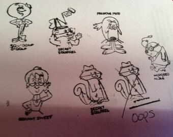 Rare- Banana Splits Hanna Barbera Rubber stamps