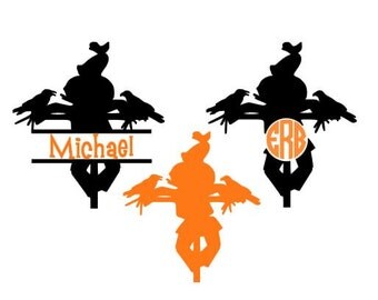 Scarecrow Monogram Set SVG, Studio 3, DXF, EPS and pdf Cutting Files for Electronic Cutting Machines