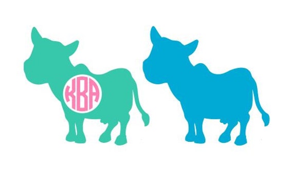 Download Cute Cow Monogram SVG Studio 3 DXF AI ps and pdf Cutting