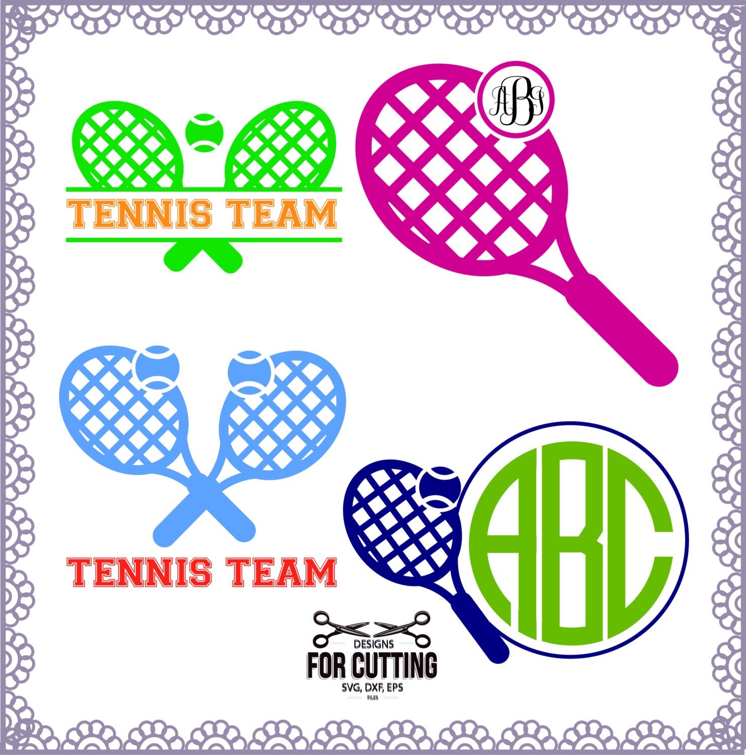 TENNIS Racket tennis team cut Files .svg / .eps / .dxf