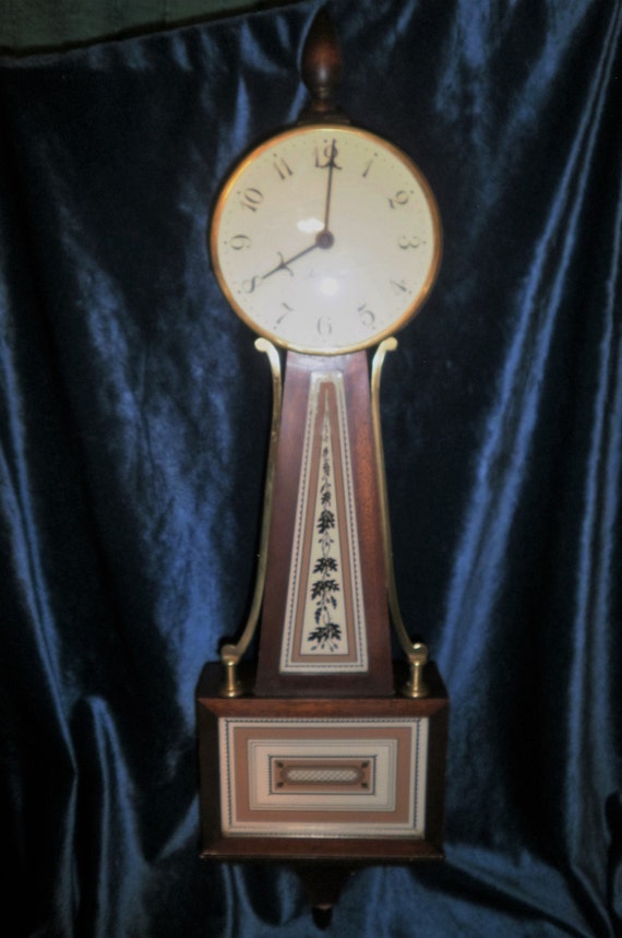 1950s Antique Vintage Seth Thomas eight day banjo clock with