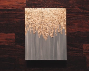 As seen in HGTV magazine, gold leaf painting, multiple sizes, customize your own, abstract gold leaf painting, wall art, heavy duty canvas