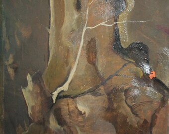 Landscape expressionist vintage oil painting
