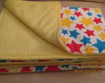Baby Burp Cloths - Red, Blue & Yellow Stars