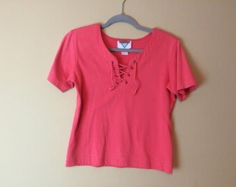 Small Drawstring Shirt ~ 1980s Vintage