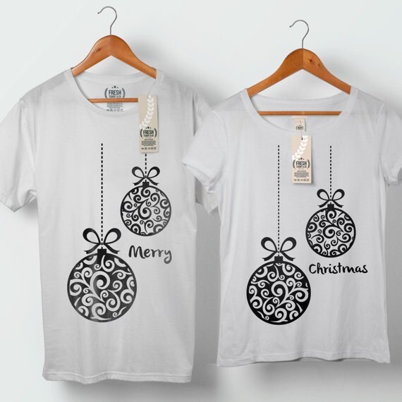 Merry Christmas Couple Tshirt Couples Costume Personalized