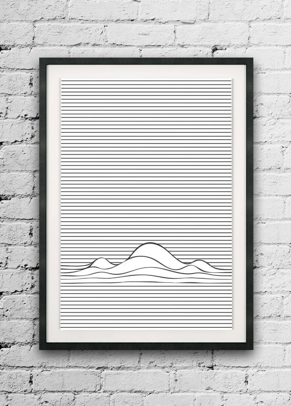 Minimal Lines Print Abstract Printable Line Art Line Wave