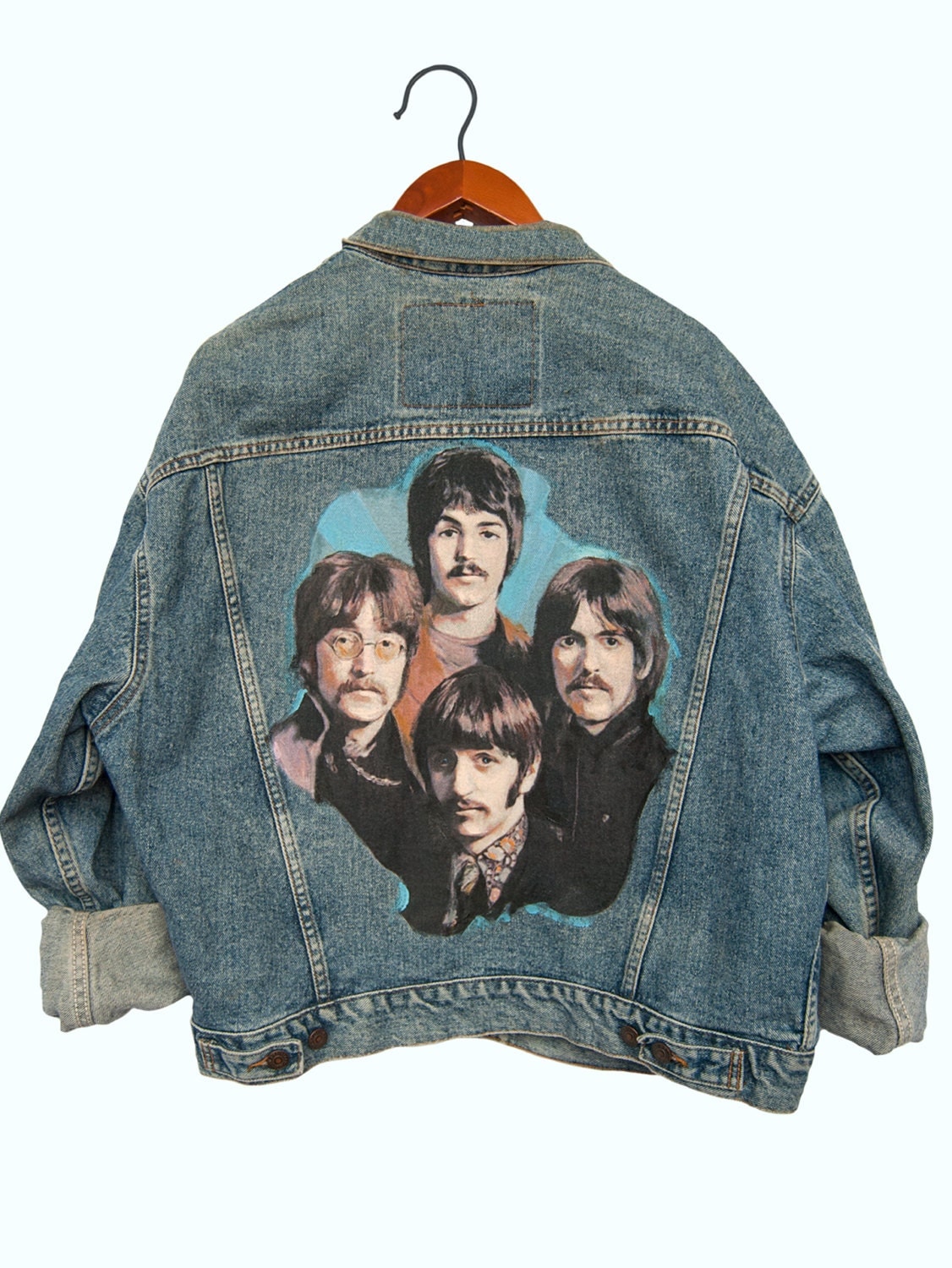 Beatles Custom Painted Denim Jacket By PeaceLoveSoulandCo On Etsy