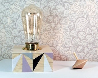 Scandinavian Lighting - Geometric Lamp - Modern Living Room Lamps - Mid Century Modern Table Lamp - Contemporary Lamps - Wooden Desk Lamp