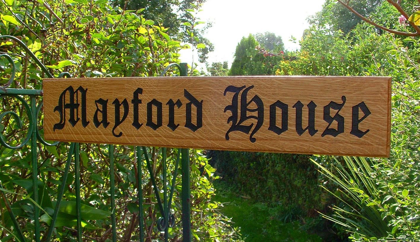 Wooden House Name signs/Large Solid Oak by HouseSignStore on Etsy